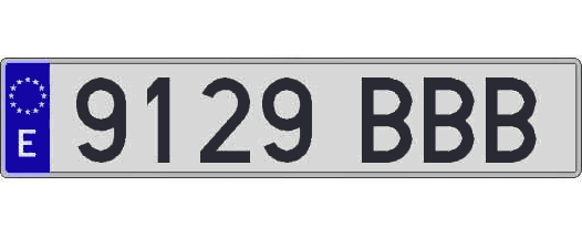 9129BBB matricula larga