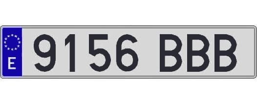 9156BBB matricula larga