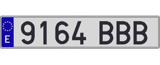 9164BBB matricula larga