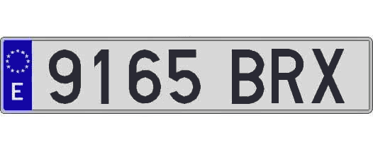 9165BRX matricula larga