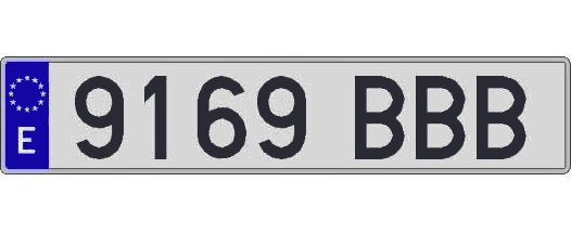 9169BBB matricula larga