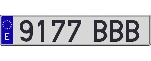 9177BBB matricula larga