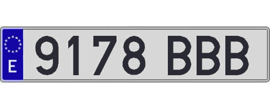 9178BBB matricula larga