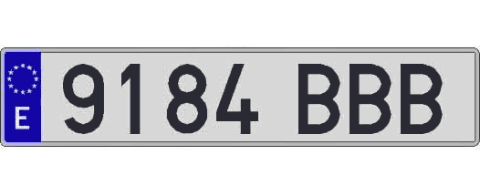 9184BBB matricula larga