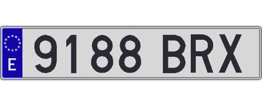 9188BRX matricula larga