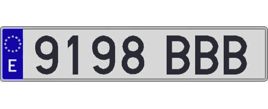 9198BBB matricula larga