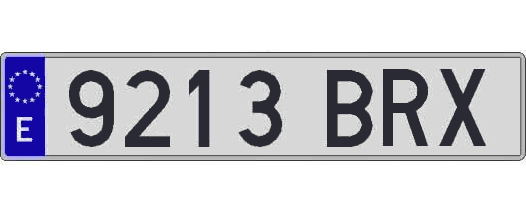 9213BRX matricula larga