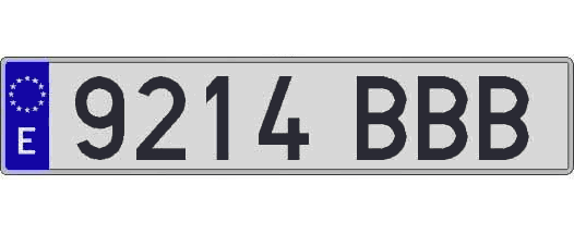 9214BBB matricula larga