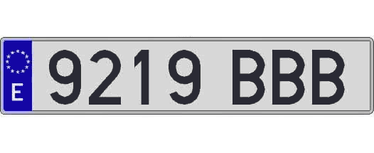 9219BBB matricula larga