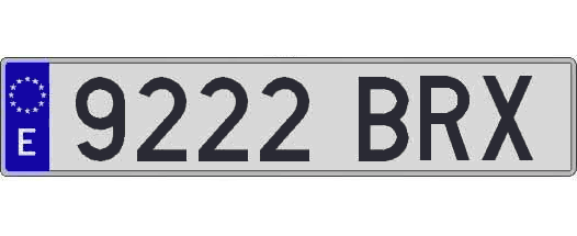 9222BRX matricula larga