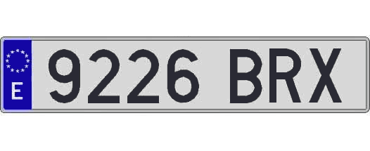 9226BRX matricula larga