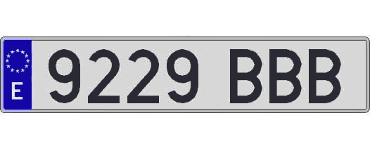 9229BBB matricula larga