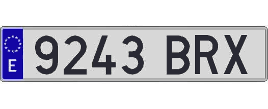 9243BRX matricula larga