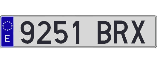 9251BRX matricula larga
