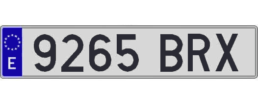 9265BRX matricula larga