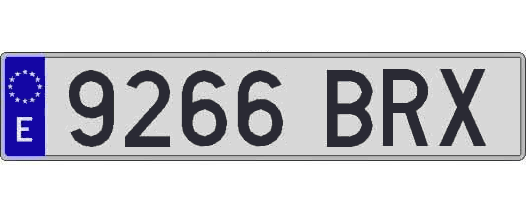 9266BRX matricula larga