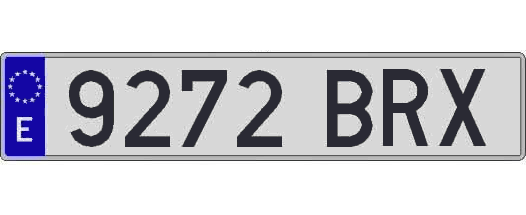 9272BRX matricula larga