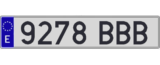 9278BBB matricula larga