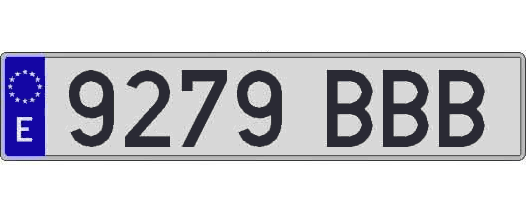 9279BBB matricula larga
