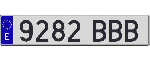 9282BBB matricula larga