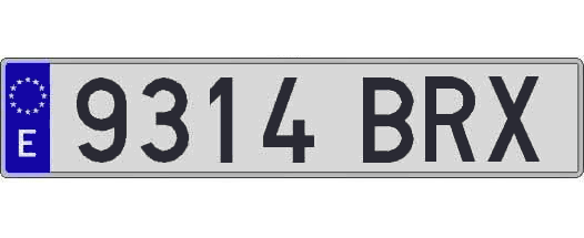 9314BRX matricula larga