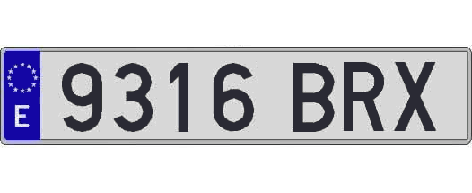 9316BRX matricula larga
