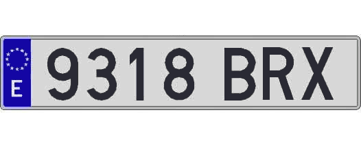 9318BRX matricula larga