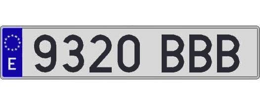 9320BBB matricula larga