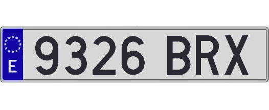 9326BRX matricula larga