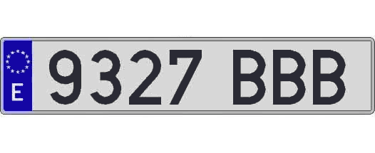 9327BBB matricula larga