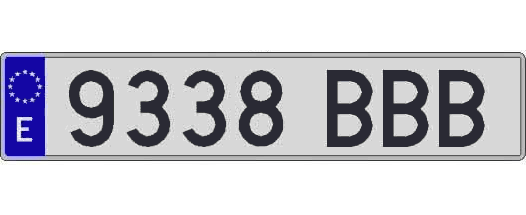 9338BBB matricula larga