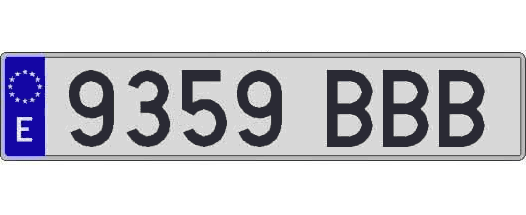 9359BBB matricula larga