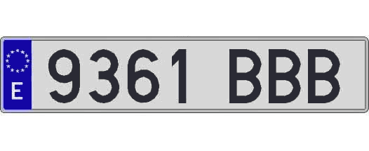 9361BBB matricula larga
