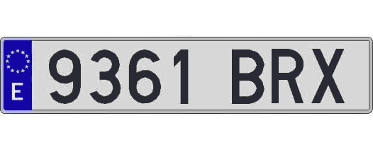 9361BRX matricula larga