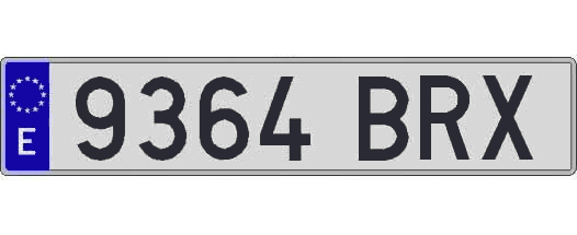 9364BRX matricula larga