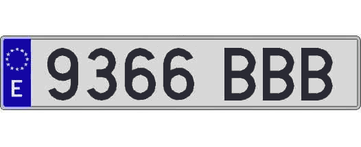 9366BBB matricula larga