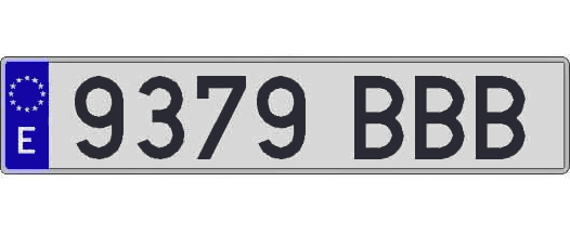 9379BBB matricula larga