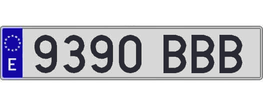 9390BBB matricula larga