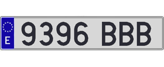 9396BBB matricula larga