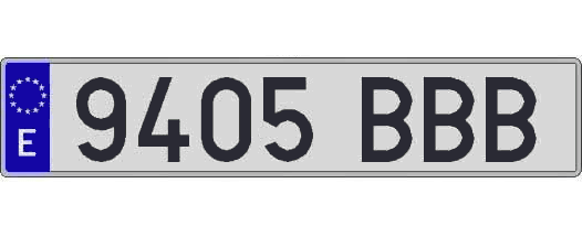 9405BBB matricula larga