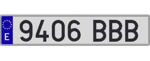 9406BBB matricula larga