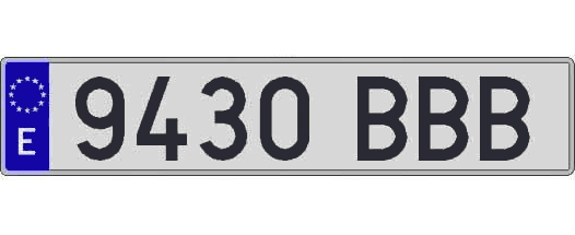 9430BBB matricula larga