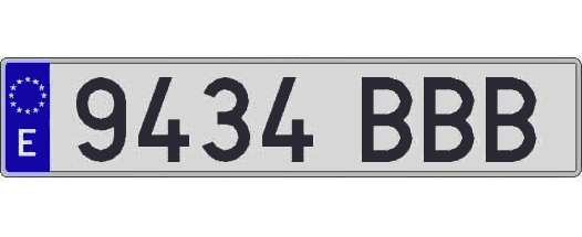 9434BBB matricula larga