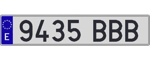 9435BBB matricula larga