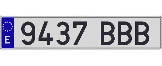 9437BBB matricula larga