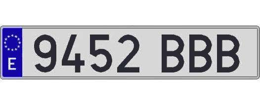 9452BBB matricula larga