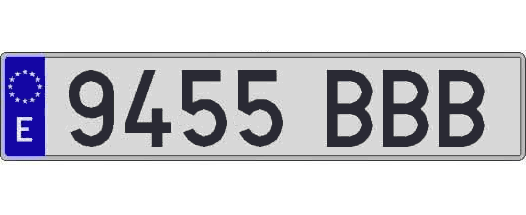 9455BBB matricula larga