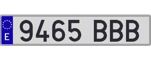 9465BBB matricula larga