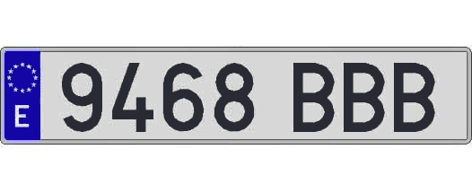 9468BBB matricula larga