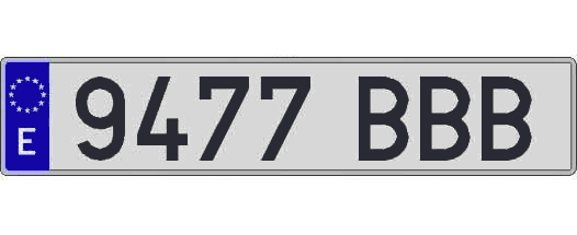 9477BBB matricula larga